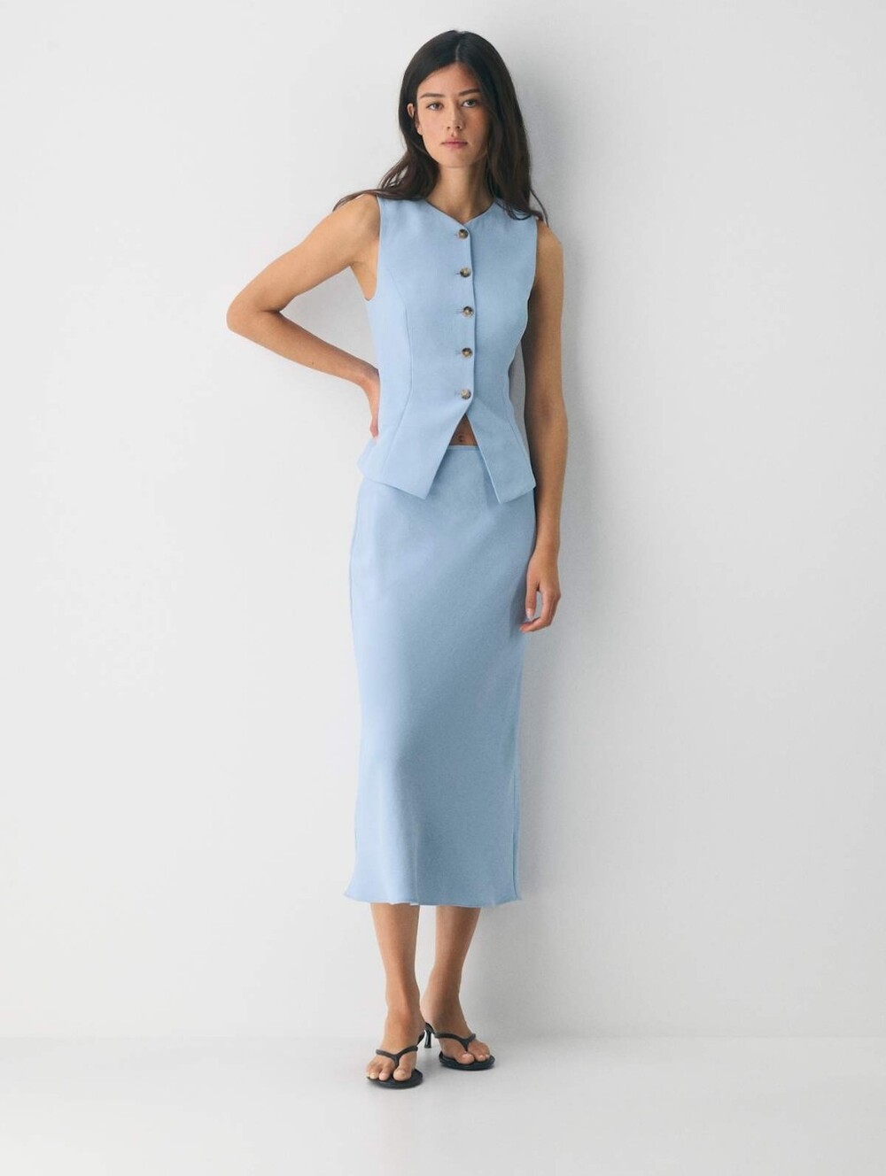 Aritzia Regal Vest - Ripple Blue